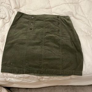 Hollister Olive green velvet mini Skirt